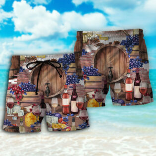 Wine Grape Art Style - Beach Short - Owl Ohh