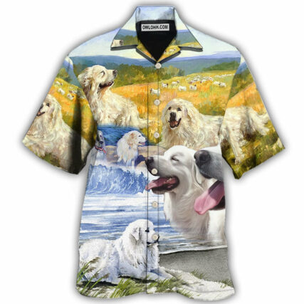 Great Pyrenees Art Dog Lovely - Hawaiian Shirt - Owl Ohh - Owl Ohh