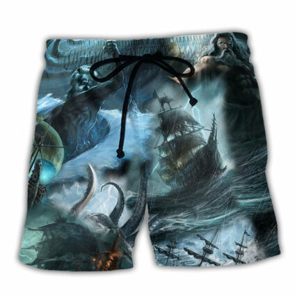 Greek Mythology Amazing Poisedon Blue - Beach Short - Owl Ohh - Owl Ohh