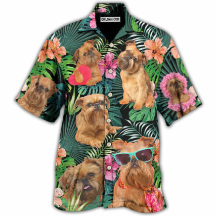 Griffon Brussels Dog Tropical Style Dog Lover - Hawaiian Shirt - Owl Ohh - Owl Ohh