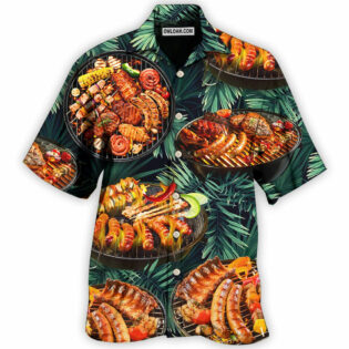 BBQ Grilled Tropical Leaf Style - Hawaiian Shirt - Owl Ohh - Owl Ohh