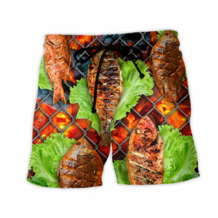 Grilled fish BBQ Style - Beach Short - Owl Ohh - Owl Ohh