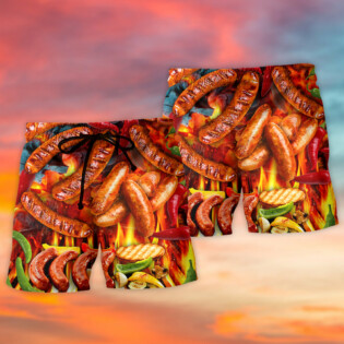 BBQ Grilled Sausage Style - Beach Short - Owl Ohh - Owl Ohh
