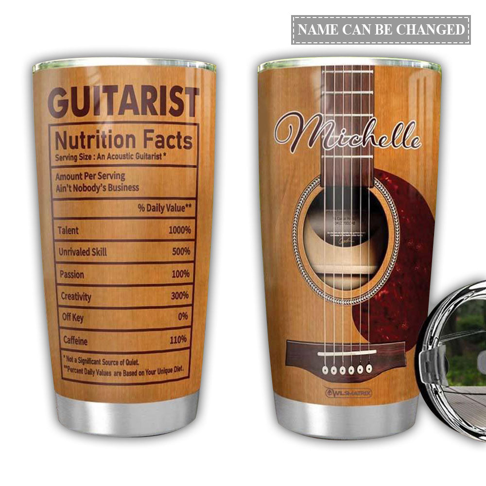 Guitar Acoustic Nutrition Fact Personalized - Tumbler - Owl Ohh - Owl Ohh