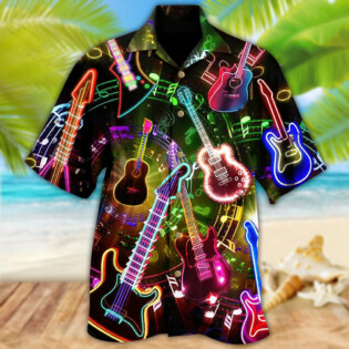 Guitar Music All You Need Is A Guitar - Hawaiian Shirt - Owl Ohh - Owl Ohh
