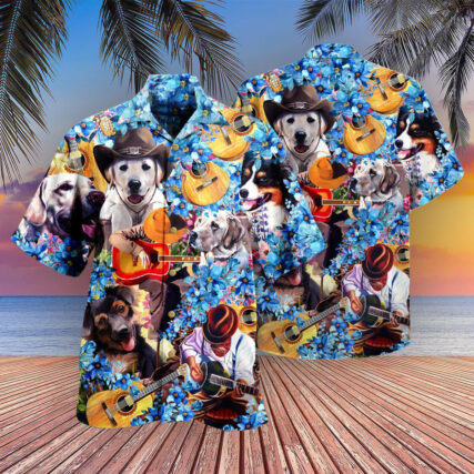 Guitar Dog That's What I Do I Pet Dogs I Play Guitars - Hawaiian Shirt - Owl Ohh - Owl Ohh