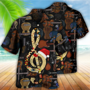 Guitar Happy Merry Christmas - Hawaiian Shirt - Owl Ohh - Owl Ohh