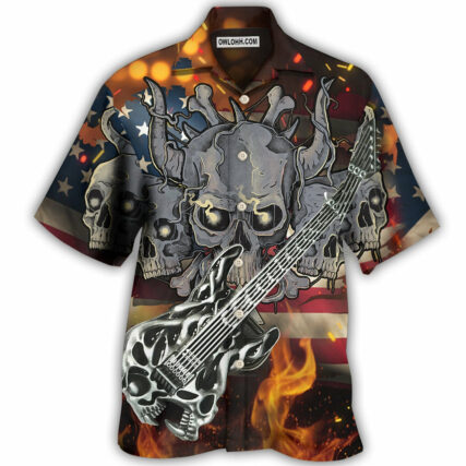 Guitar Independence Day America - Hawaiian Shirt - Owl Ohh - Owl Ohh