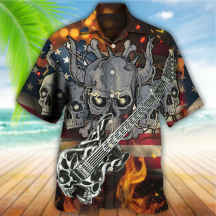 Guitar Independence Day America - Hawaiian Shirt - Owl Ohh - Owl Ohh