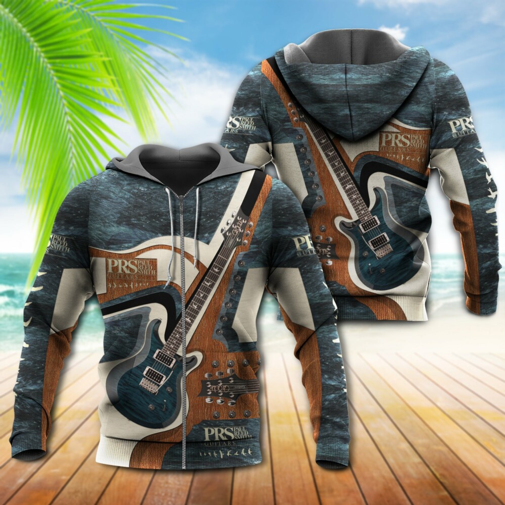 Guitar Metal And Wood Blue Style - Hoodie - Owl Ohh - Owl Ohh