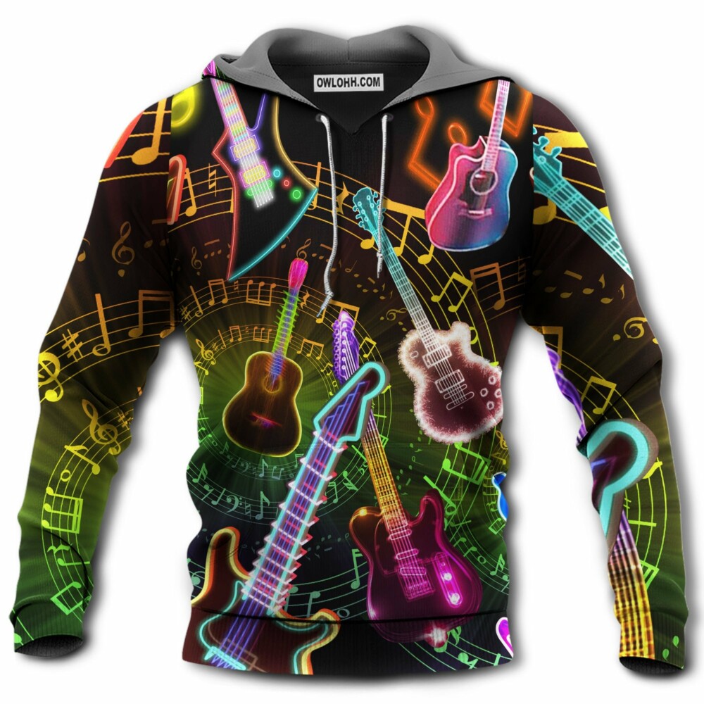 Guitar Music All You Need Is A Guitar - Hoodie - Owl Ohh - Owl Ohh