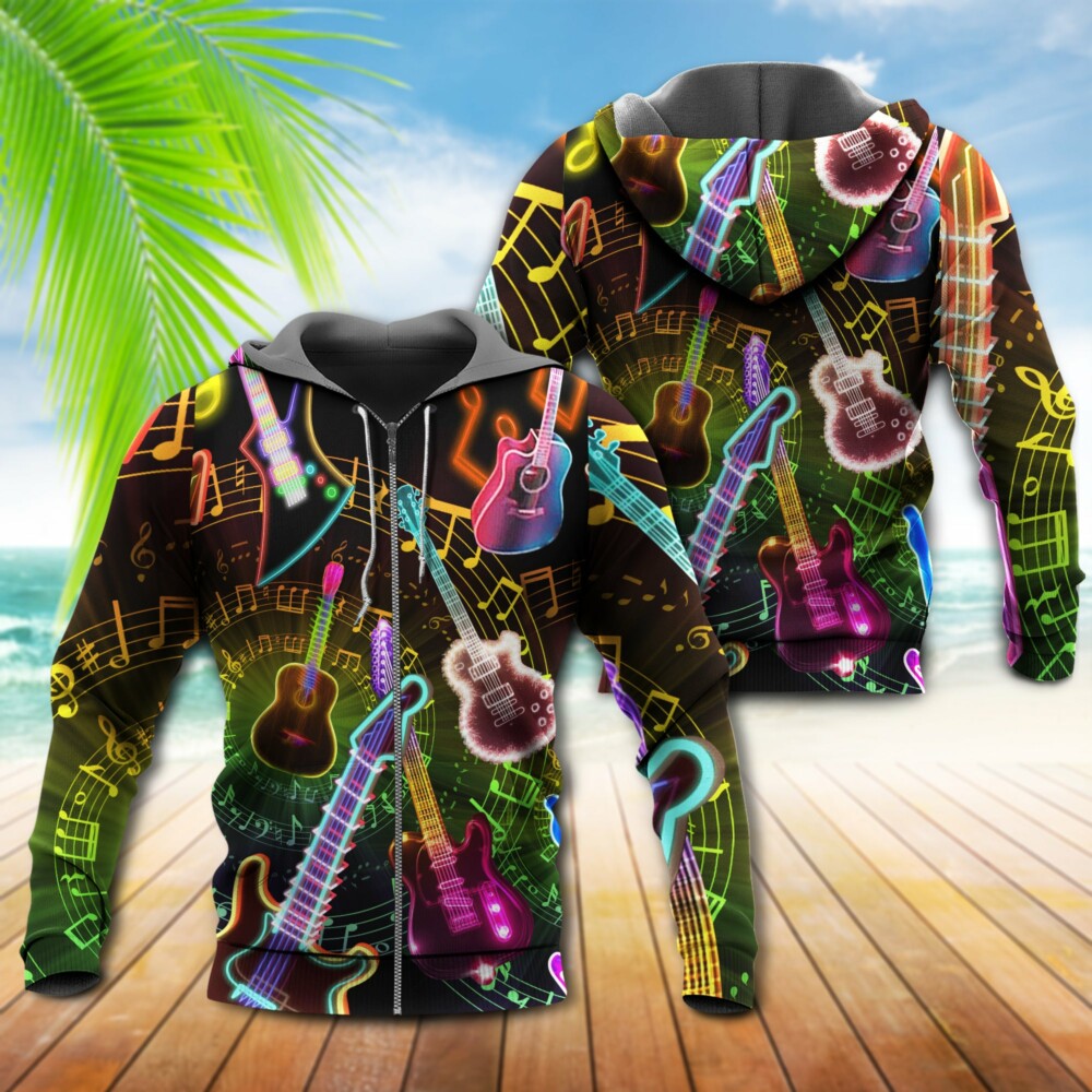 Guitar Music All You Need Is A Guitar - Hoodie - Owl Ohh - Owl Ohh