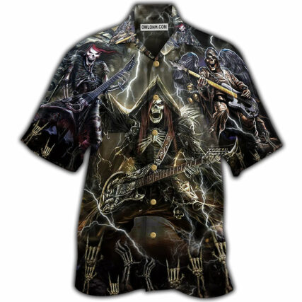 Guitar Music Get High With Music Dark Style - Hawaiian Shirt - Owl Ohh - Owl Ohh
