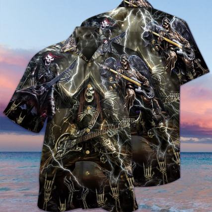 Guitar Music Get High With Music Dark Style - Hawaiian Shirt - Owl Ohh - Owl Ohh