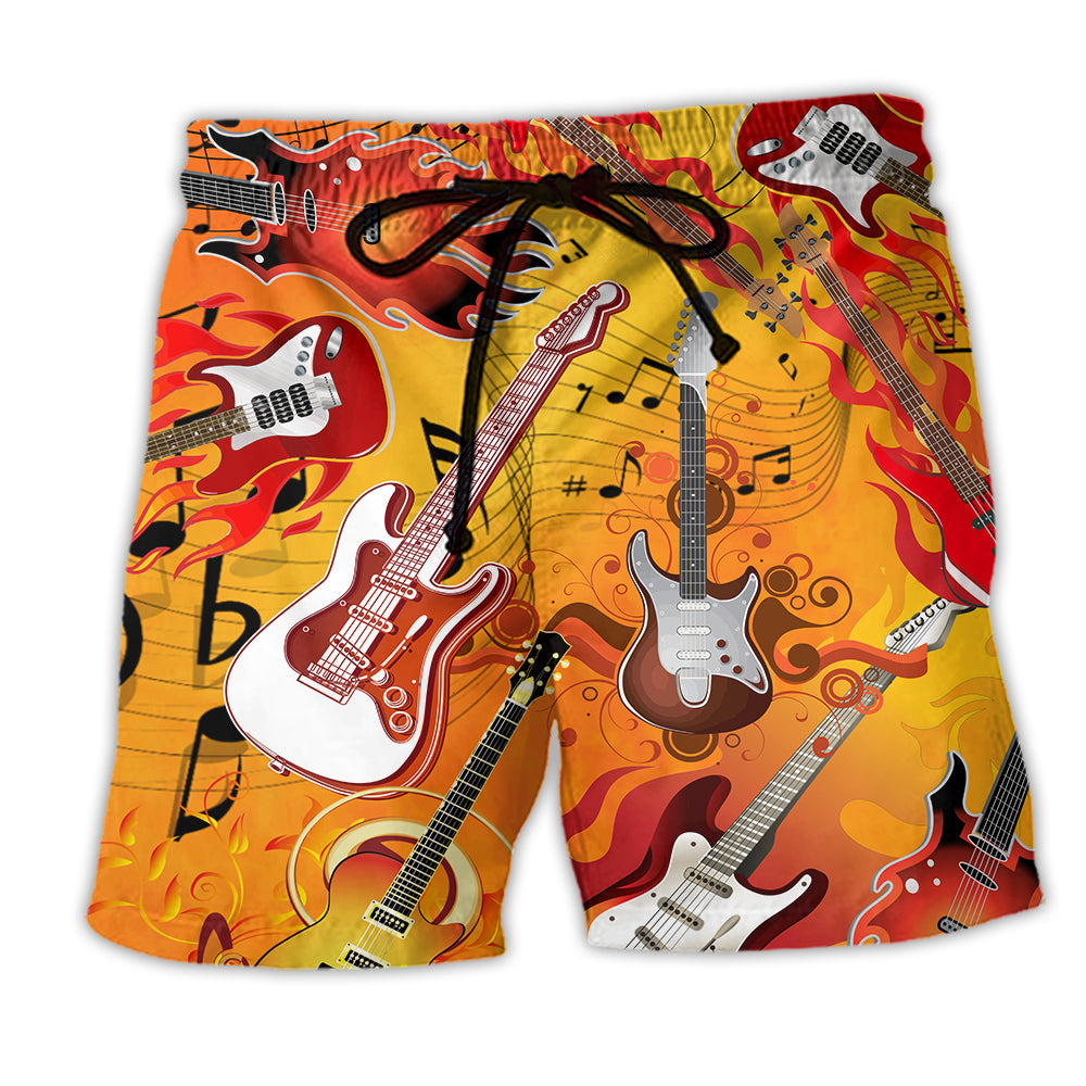 Guitar Music Guitar Is My Life Hot Color - Beach Short - Owl Ohh - Owl Ohh
