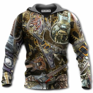 Guitar Music Guitar Machine Style - Hoodie - Owl Ohh - Owl Ohh