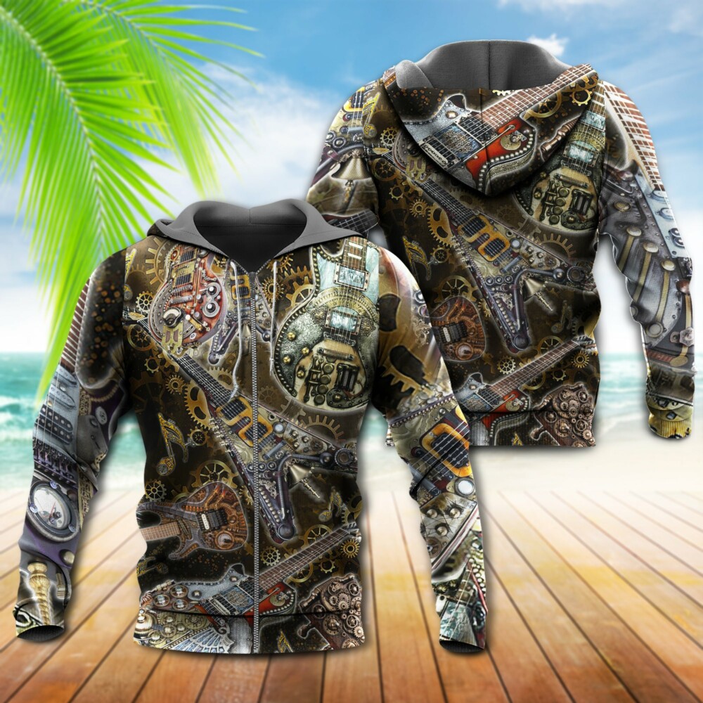 Guitar Music Guitar Machine Style - Hoodie - Owl Ohh - Owl Ohh