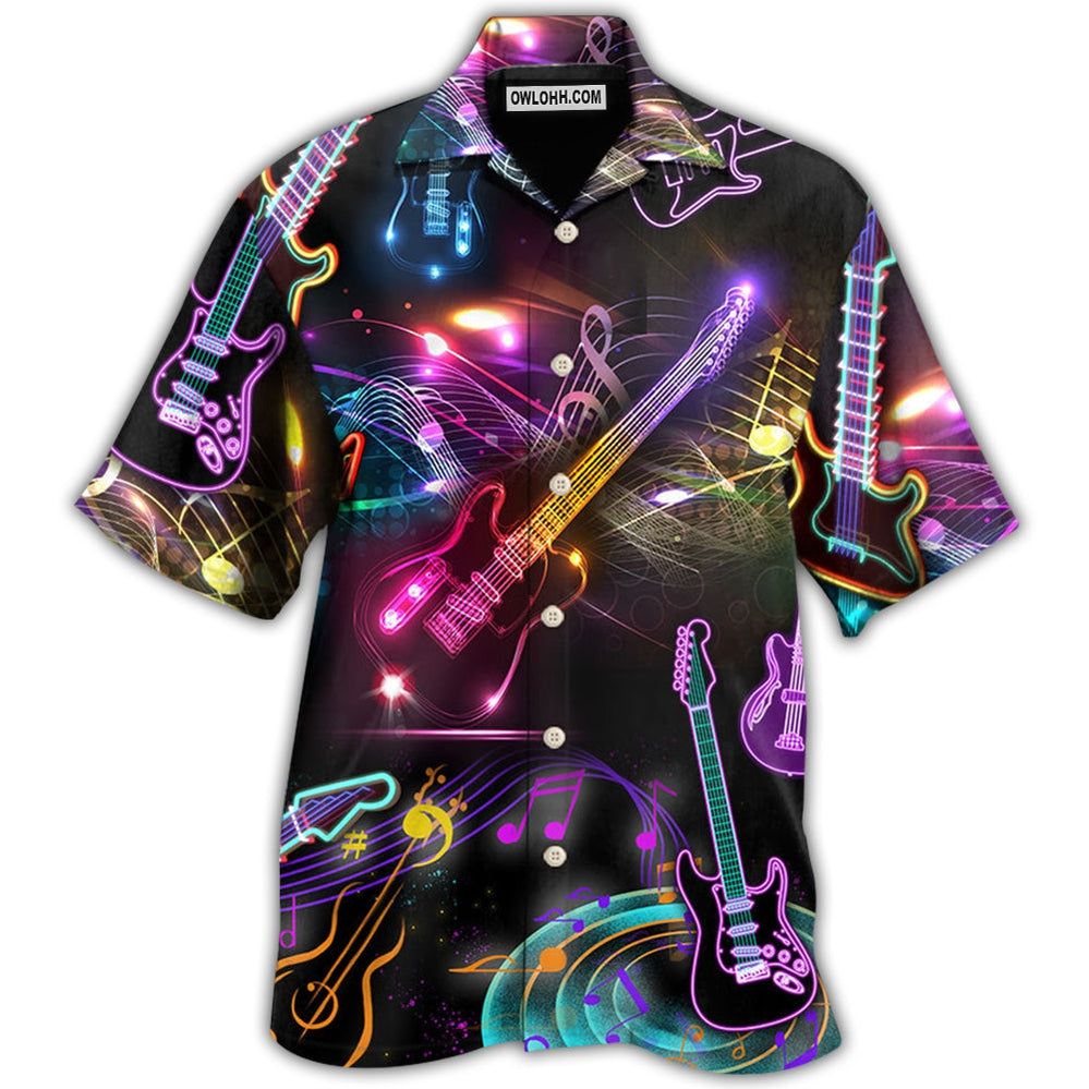 Guitar Neon Amazing Art - Hawaiian Shirt - Owl Ohh - Owl Ohh