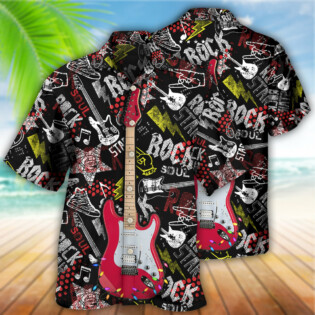 Guitar Rock Soul Merry Christmas Happy - Hawaiian Shirt - Owl Ohh for men and women, kids - Owl Ohh