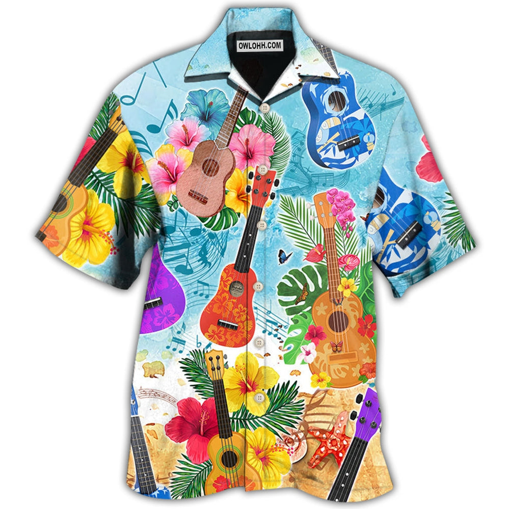 Guitar Tropical Hawaii Ukulele - Hawaiian Shirt - Owl Ohh - Owl Ohh