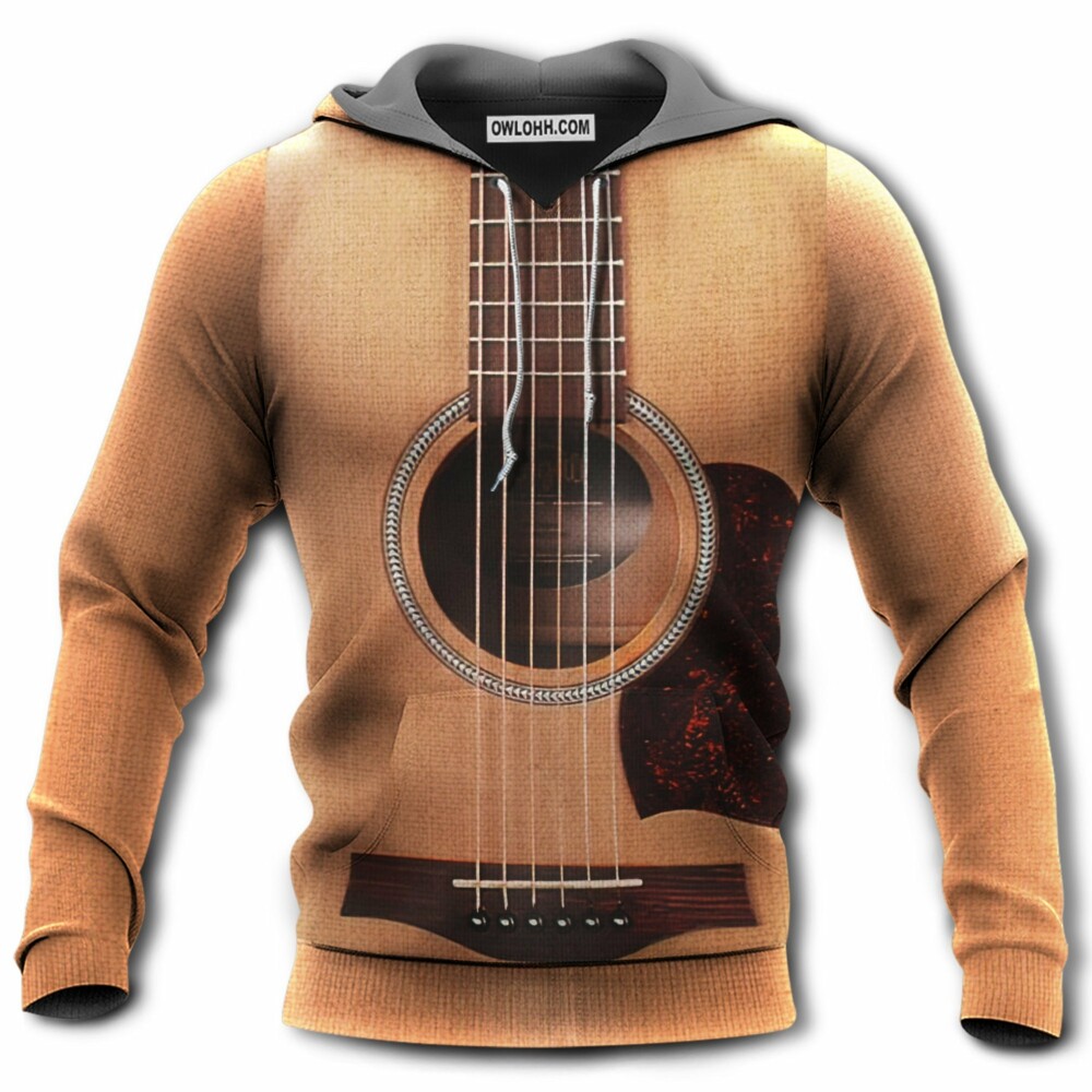 Guitar Wood Classic Vintage Style - Hoodie - Owl Ohh - Owl Ohh