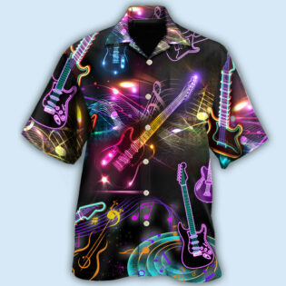 Guitar Neon Amazing Art - Hawaiian Shirt - Owl Ohh - Owl Ohh