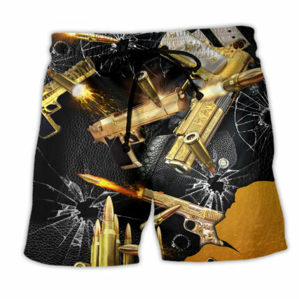 Gun Made Like A Gun Goes Like A Bullet Grunt - Beach Short - Owl Ohh - Owl Ohh