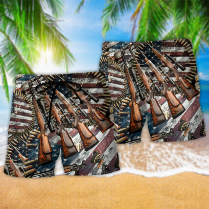 Gun Make No Mistake About It, It's American Control Colorful - Beach Short - Owl Ohh - Owl Ohh