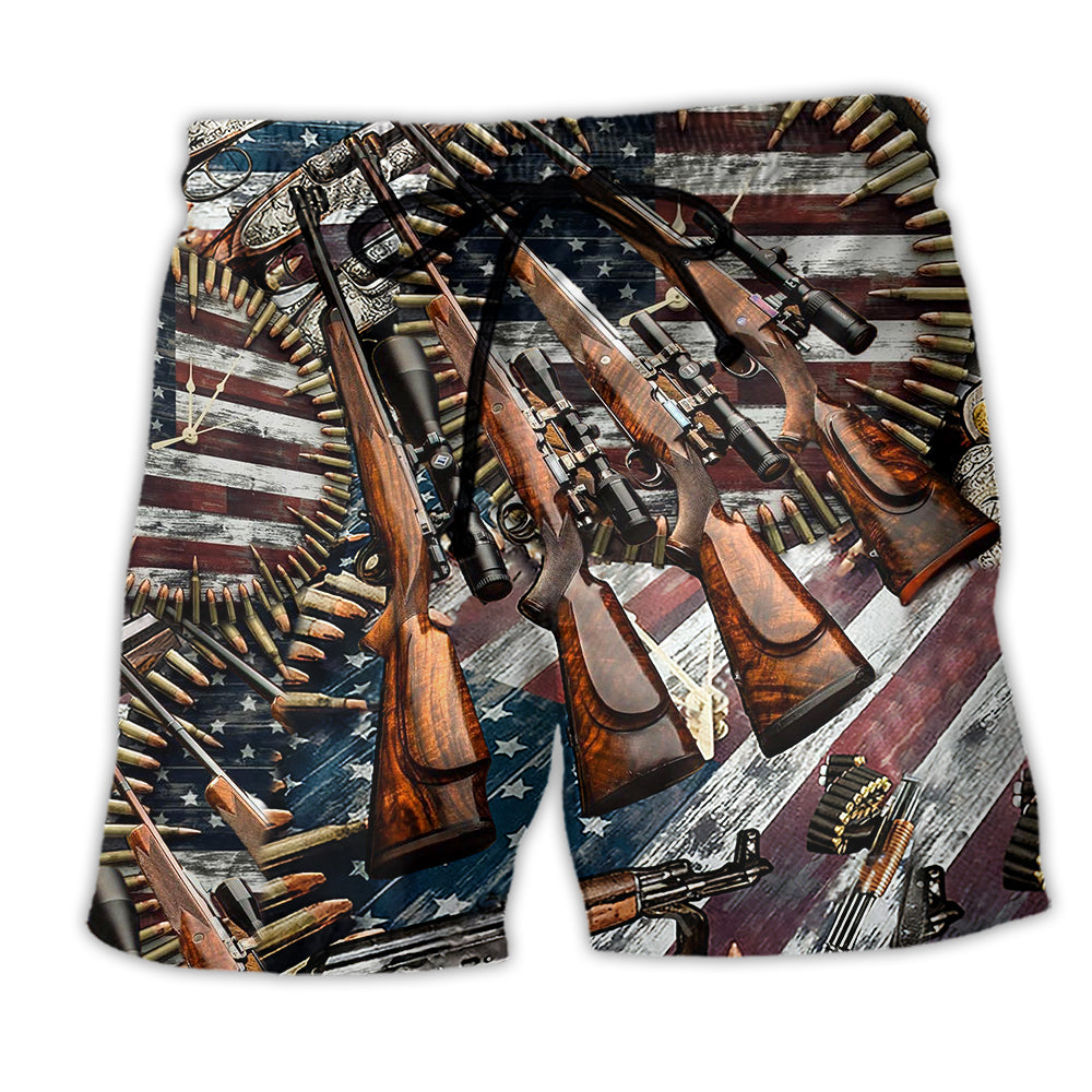 Gun Make No Mistake About It, It's American Control Colorful - Beach Short - Owl Ohh - Owl Ohh