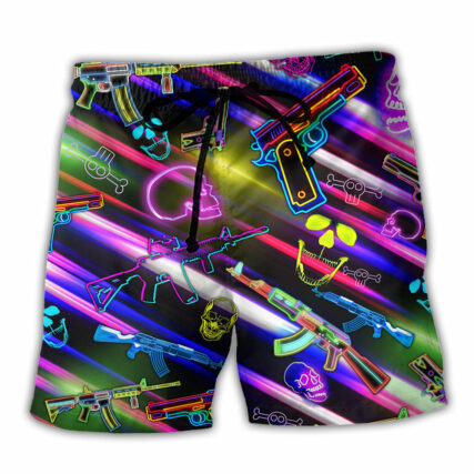 Gun Real Men Don't Retreat They Reloads Purple - Beach Short - Owl Ohh - Owl Ohh