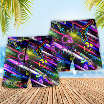 Gun Real Men Don't Retreat They Reloads Purple - Beach Short - Owl Ohh - Owl Ohh