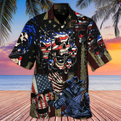America Skull Pride - Hawaiian Shirt - Owl Ohh-Owl Ohh