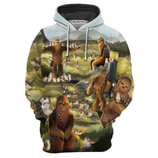 Star Wars The Last Jedi Chewbacca & Porgs - Hoodie