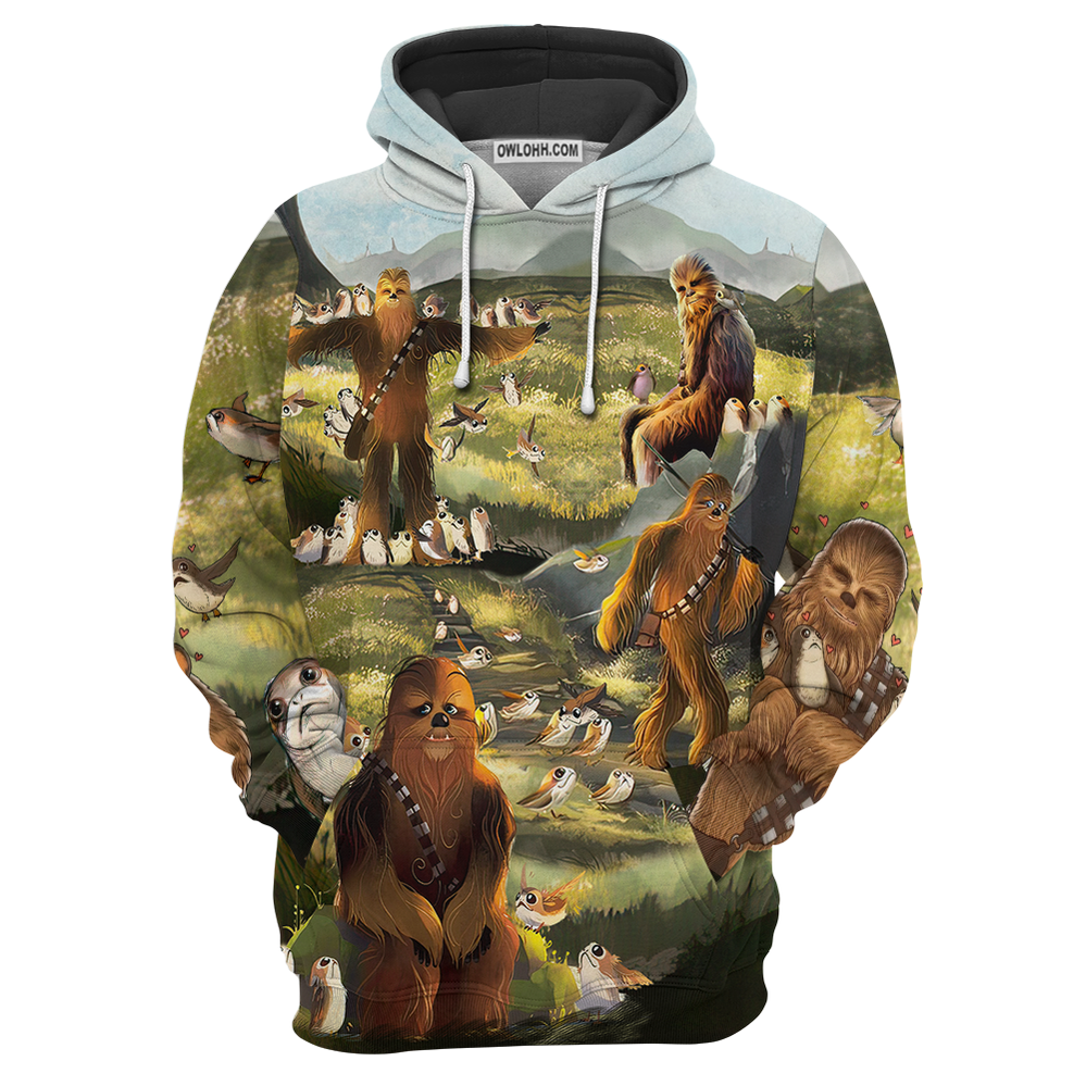 Star Wars The Last Jedi Chewbacca & Porgs - Hoodie
