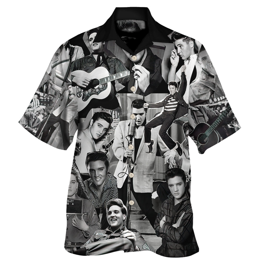 Music Elvis Presley The King Of Rock And Roll - Hawaiian Shirt - Owl Ohh-Owl Ohh