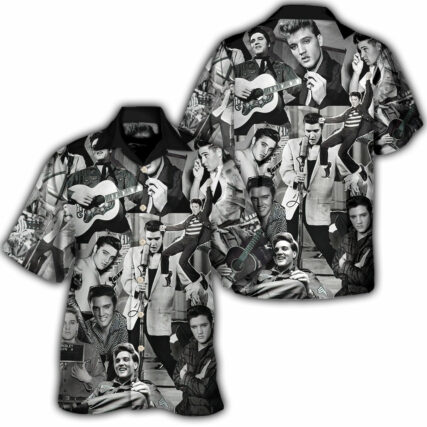 Music Elvis Presley The King Of Rock And Roll - Hawaiian Shirt - Owl Ohh-Owl Ohh