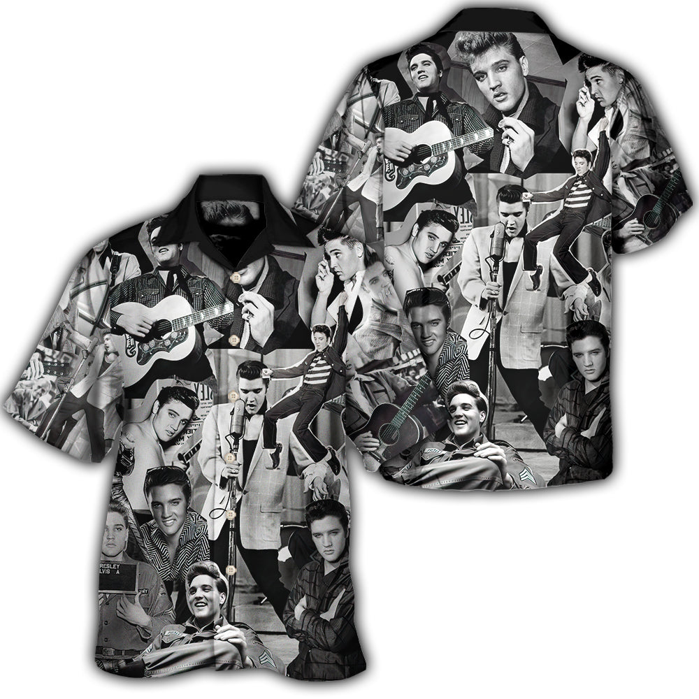 Music Elvis Presley The King Of Rock And Roll - Hawaiian Shirt - Owl Ohh-Owl Ohh