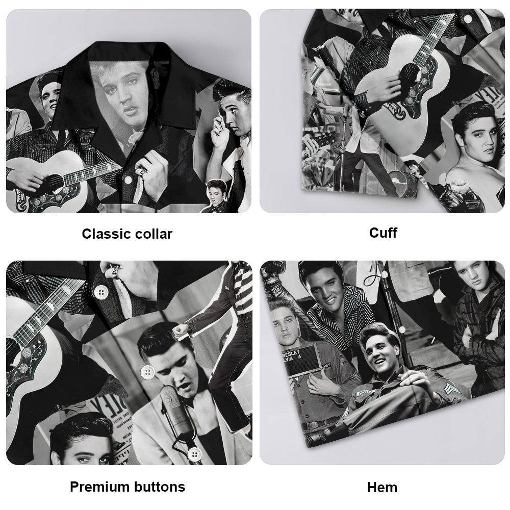 Music Elvis Presley The King Of Rock And Roll - Hawaiian Shirt - Owl Ohh-Owl Ohh