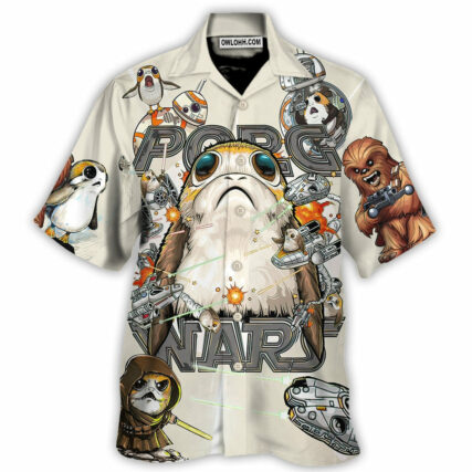Star Wars Porg So Cute Porg Wars - Hawaiian Shirt - Owl Ohh-Owl Ohh
