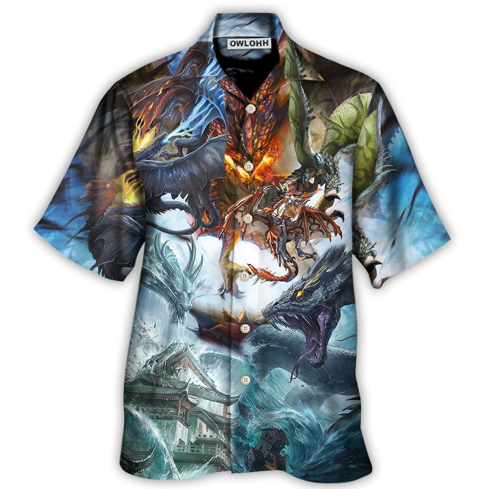 Dragon Battle Of Gods - Hawaiian Shirt - Owl Ohh for men and women, kids - Owl Ohh