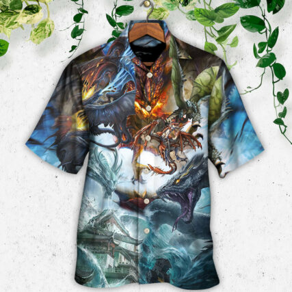 Dragon Battle Of Gods - Hawaiian Shirt - Owl Ohh for men and women, kids - Owl Ohh