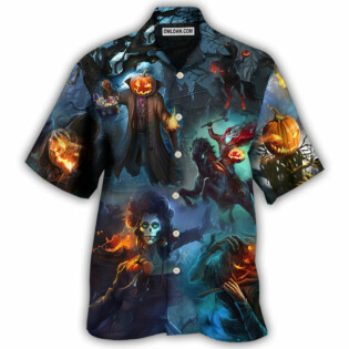 Halloween Skull Pumpkin Scary Sky Night - Hawaiian Shirt - Owl Ohh - Owl Ohh