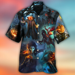 Halloween Skull Pumpkin Scary Sky Night - Hawaiian Shirt - Owl Ohh - Owl Ohh