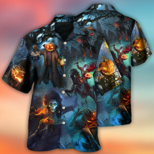 Halloween Skull Pumpkin Scary Sky Night - Hawaiian Shirt - Owl Ohh - Owl Ohh