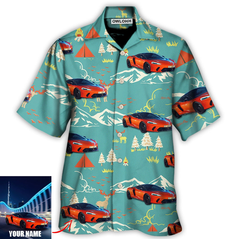 Car Driving On Mountain Custom Photo - Hawaiian Shirt - Owl Ohh for men and women, kids - Owl Ohh
