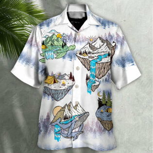 Camping Turtle And Shark - Hawaiian Shirt - Owl Ohh - Owl Ohh