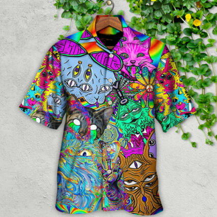 Hippie Cat Break My Mind - Hawaiian Shirt - Owl Ohh for men and women, kids - Owl Ohh