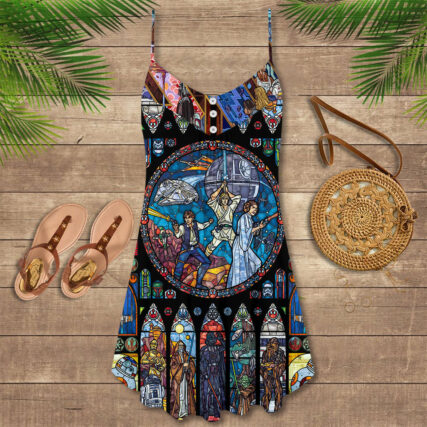 Star Wars Stained Glass - V-neck Sleeveless Cami Dress