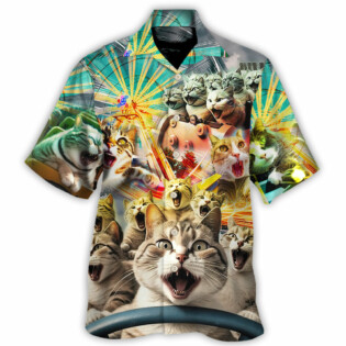 Park Cat Funny Roller Coaster - Hawaiian Shirt - Owl Ohh-Owl Ohh