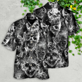 Skull Smoke Kill This Life - Hawaiian Shirt - Owl Ohh for men and women, kids - Owl Ohh